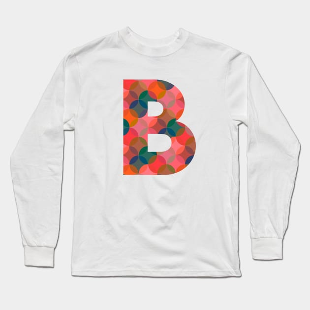 Letter B Initial Long Sleeve T-Shirt by Obstinate and Literate